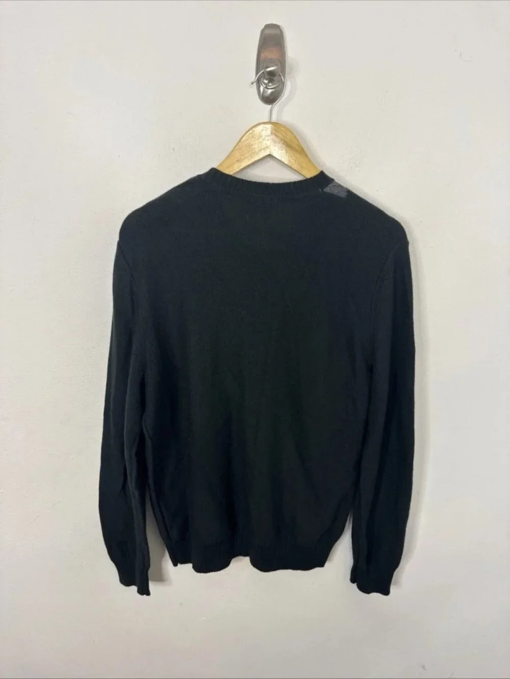 Banana Republic Cashmere Angora‎ Blend Mens Medium Argyle V-Neck Sweater Green